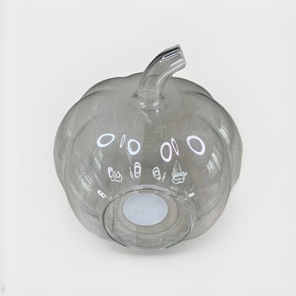 Ashland Pumpkin Fall Autumn Thanksgiving Halloween Glass Terrarium 8inch New!